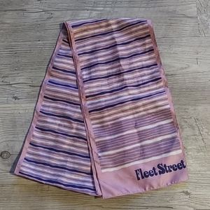 Vintage Fleet Street pink & blue stripe rectangle fashion scarf